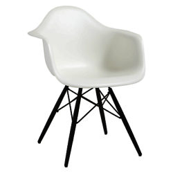 Vitra Eames DAW 43cm Armchair White / Black Maple